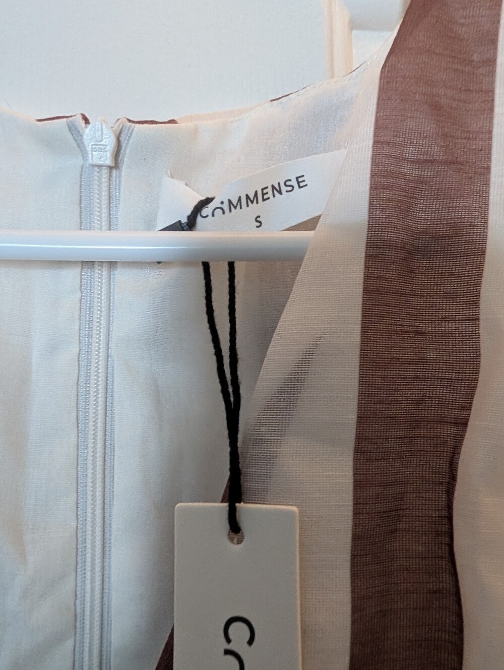 Commense Cream and Brown Vertical-Stripe Maxi Dress - Picture 8 of 10